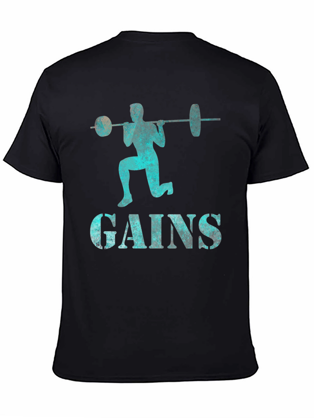 Gains Barbell Squat T-Shirt - Fitness Apparel