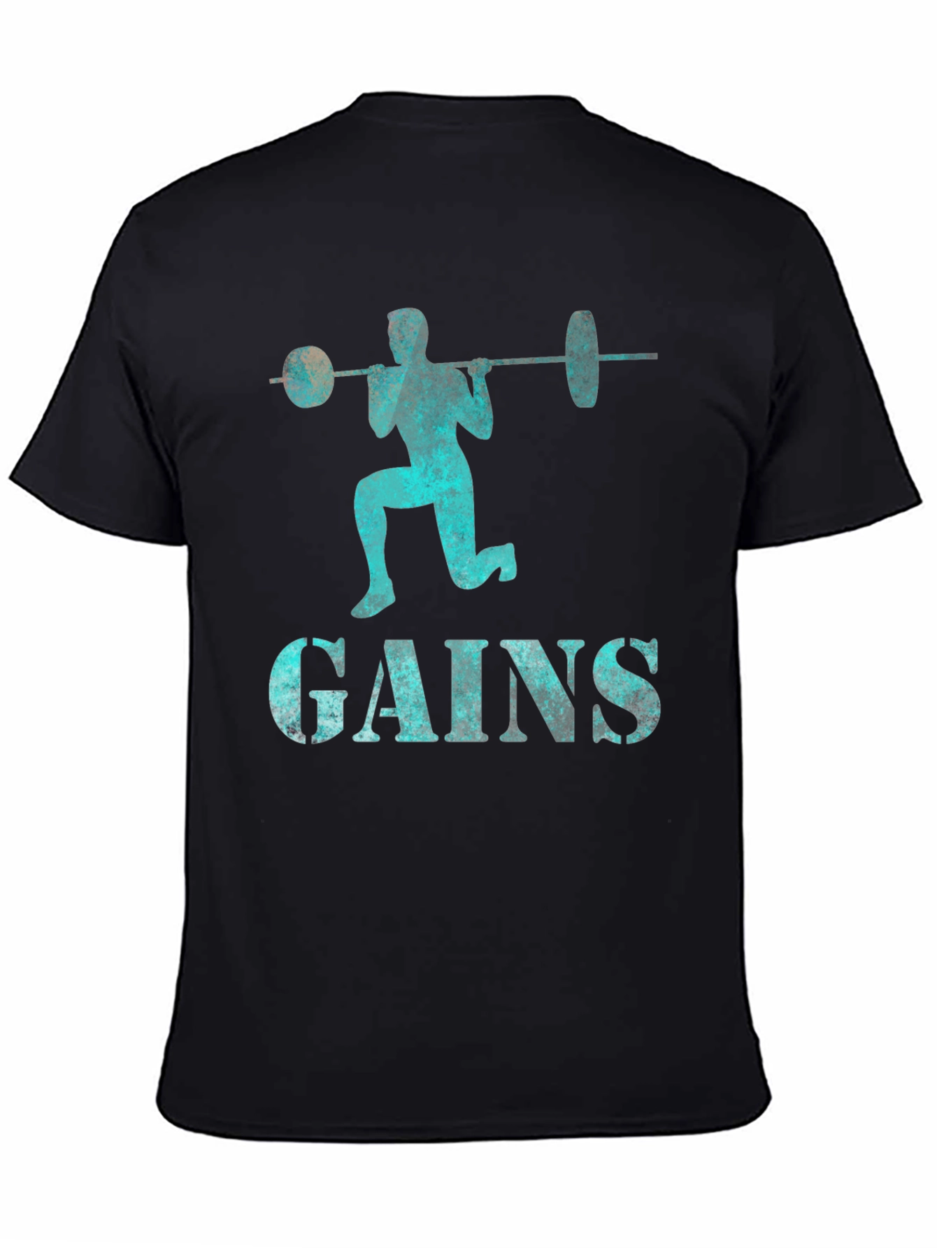 Gains Barbell Squat T-Shirt - Fitness Apparel