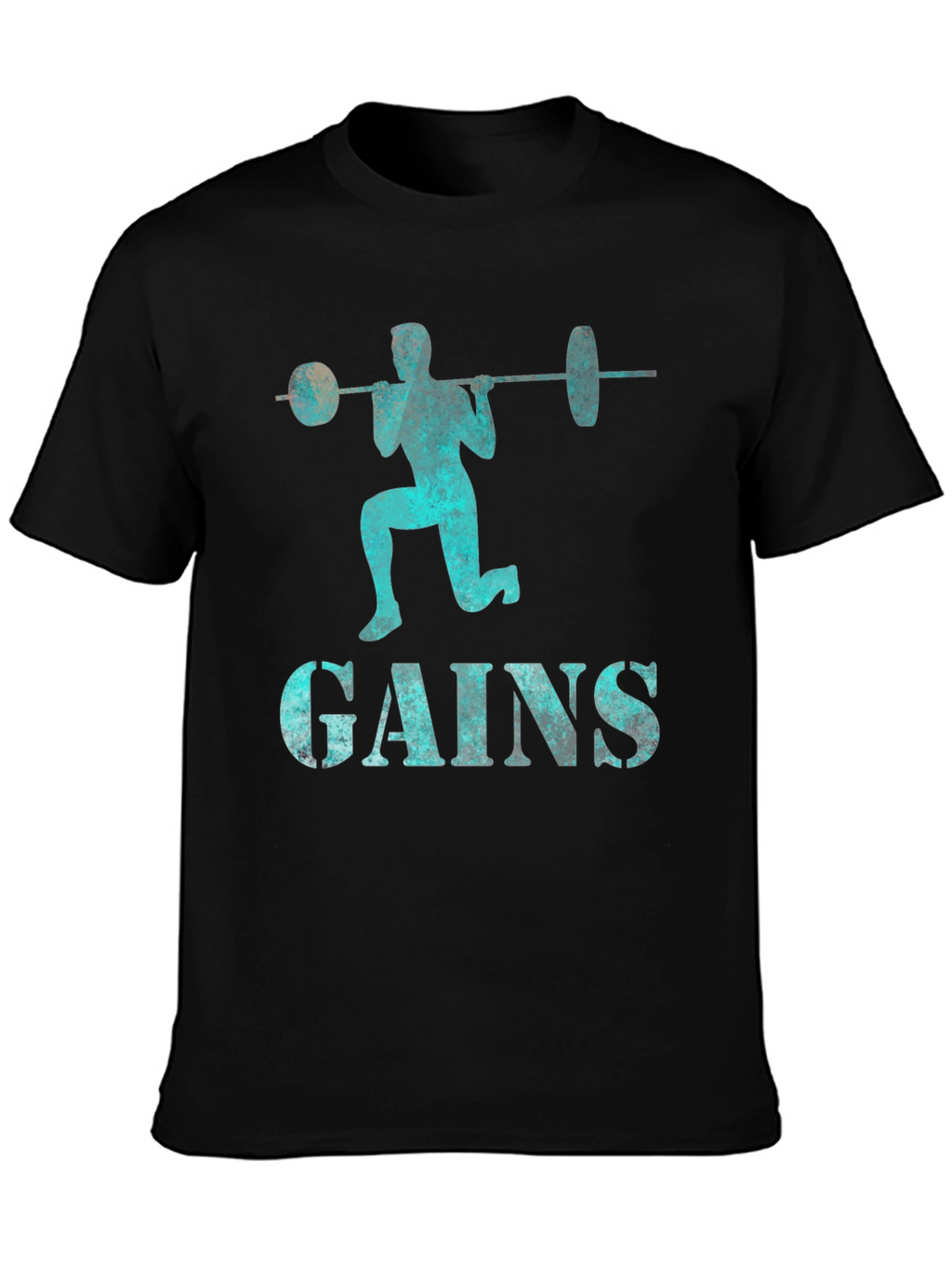 Gains Barbell Squat T-Shirt - Fitness Apparel