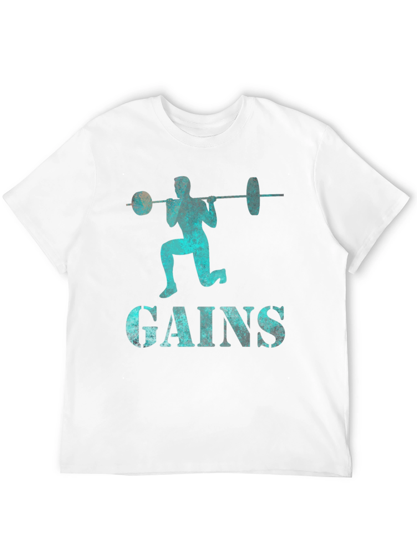 Gains Barbell Squat T-Shirt - Fitness Apparel