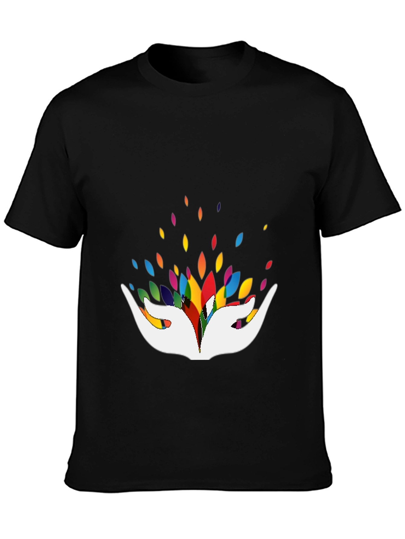 Colorful Hands Graphic Black T-Shirt
