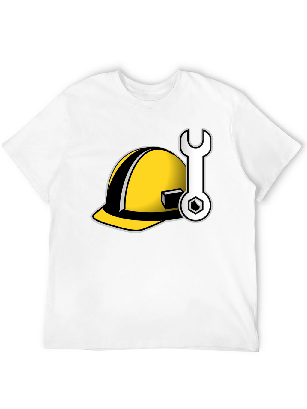 Construction Worker Tee: Hard Hat & Wrench Graphic