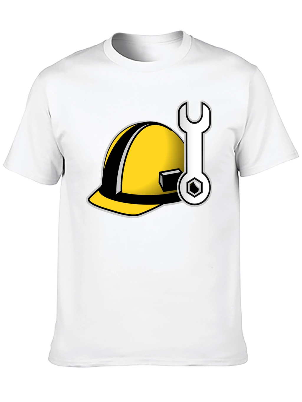 Construction Worker Tee: Hard Hat & Wrench Graphic