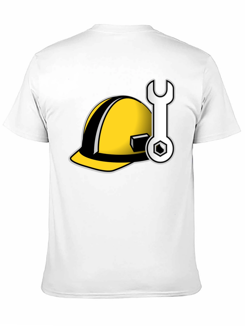 Construction Worker Tee: Hard Hat & Wrench Graphic