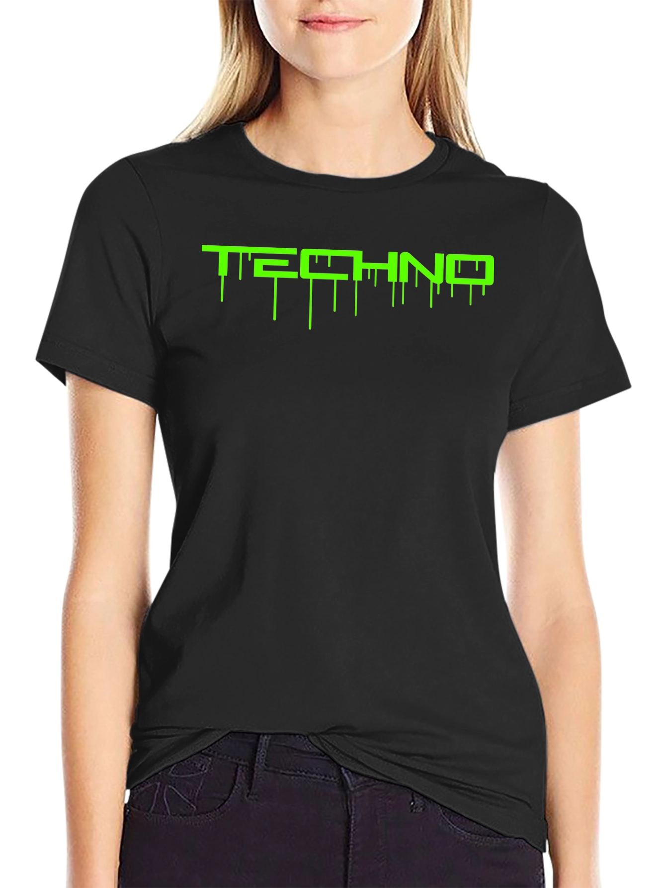 Techno Drip Black T-Shirt - Electronic Music Rave Tee
