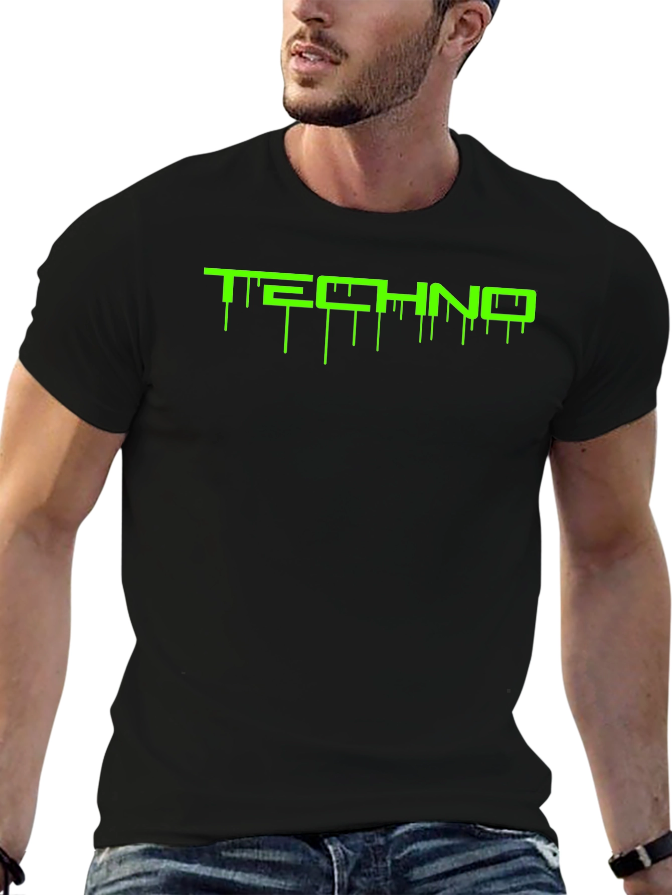 Techno Drip Black T-Shirt - Electronic Music Rave Tee
