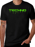 Techno Drip Black T-Shirt - Electronic Music Rave Tee