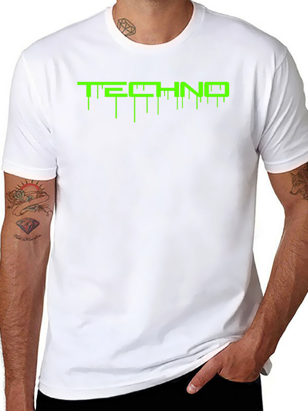 Techno Drip Black T-Shirt - Electronic Music Rave Tee