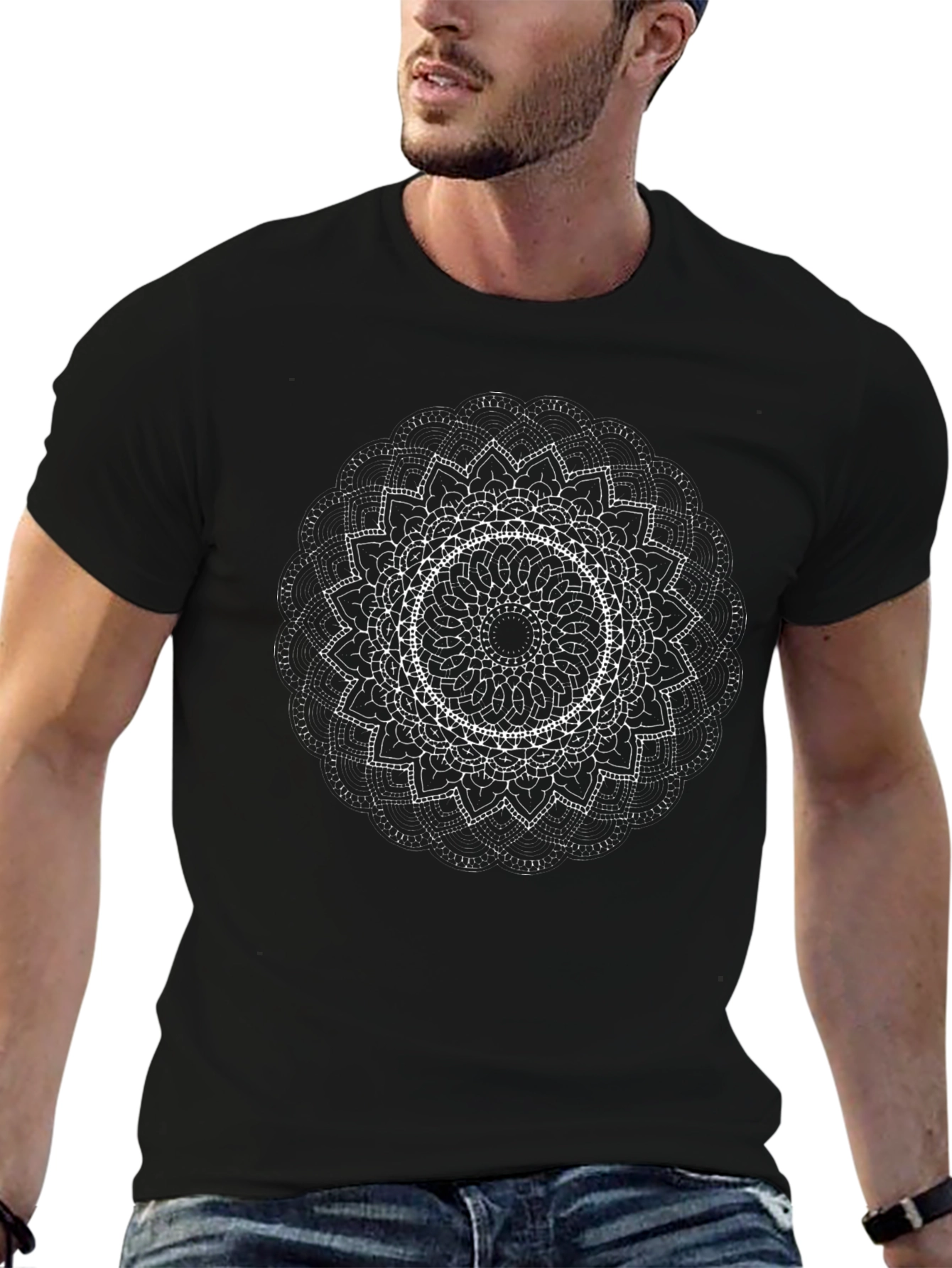 Mandala Graphic Black T-Shirt - Unique Art Tee