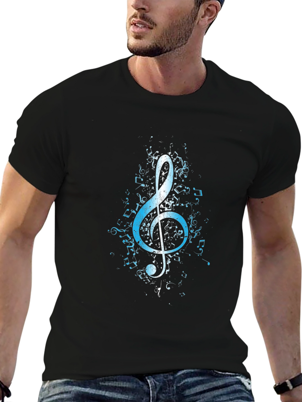 Music Note Treble Clef Graphic T-Shirt