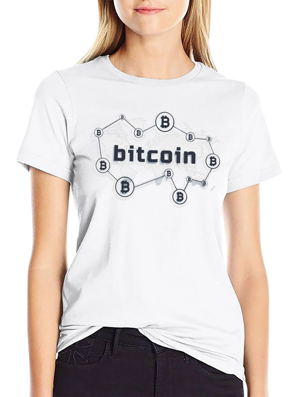 Bitcoin Global Network Black T-Shirt