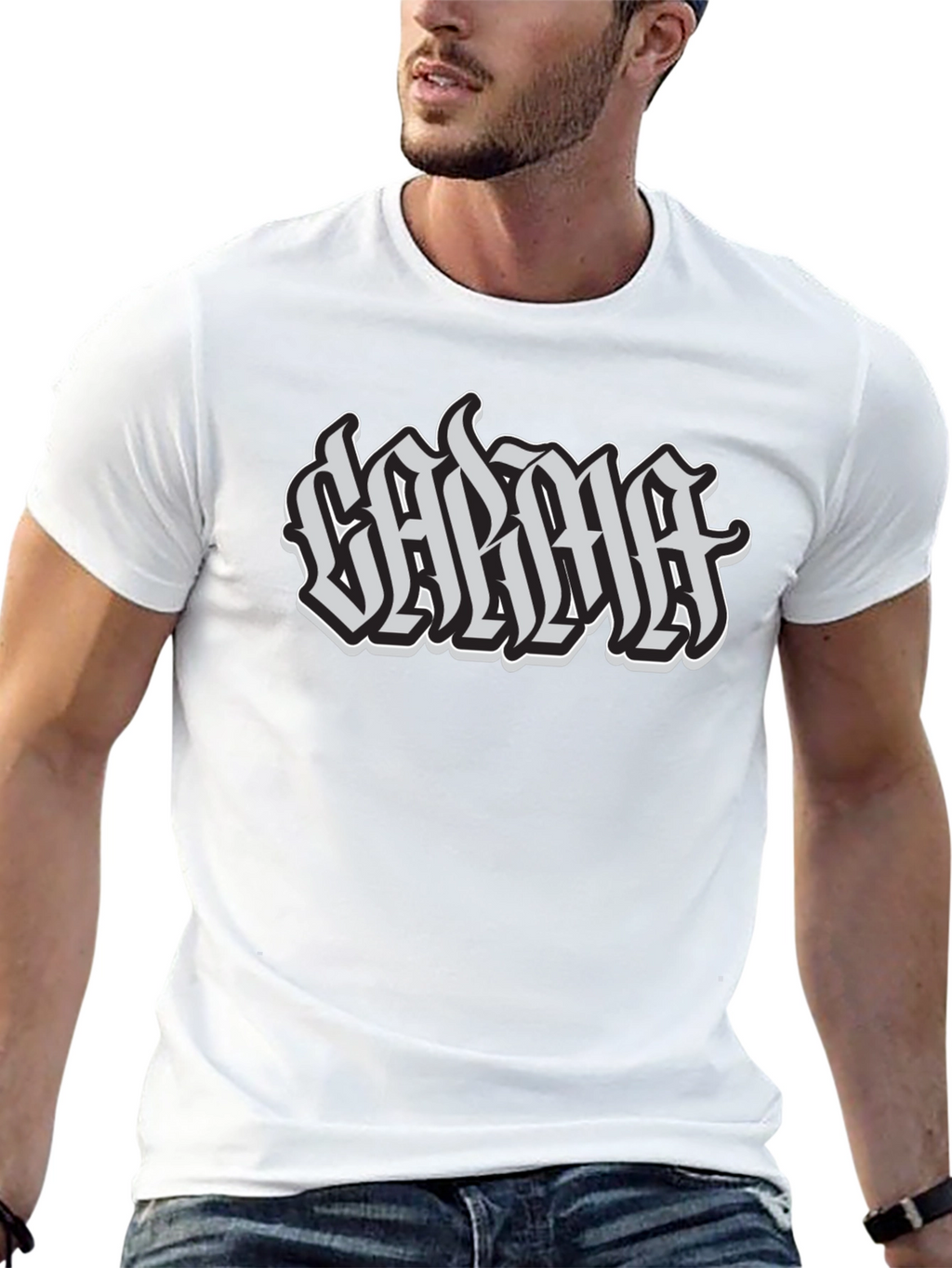 Calma Graphic Tee - Black Cotton T-Shirt