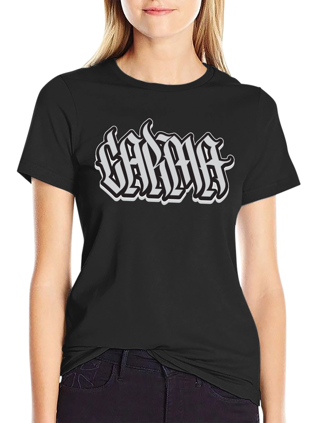 Calma Graphic Tee - Black Cotton T-Shirt