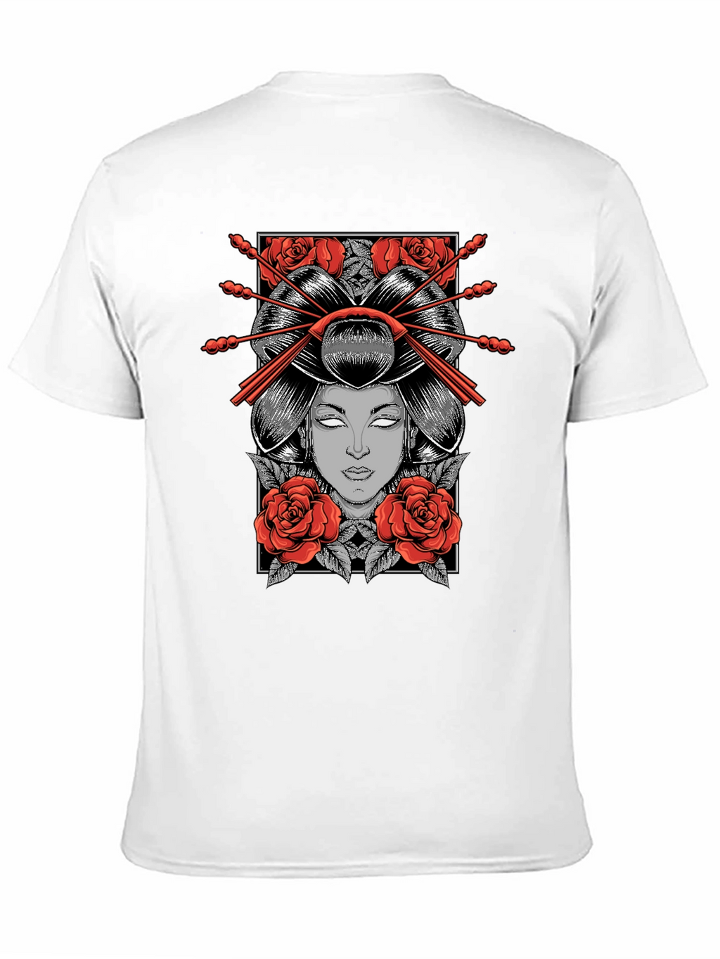 Geisha Graphic Print Black T-Shirt