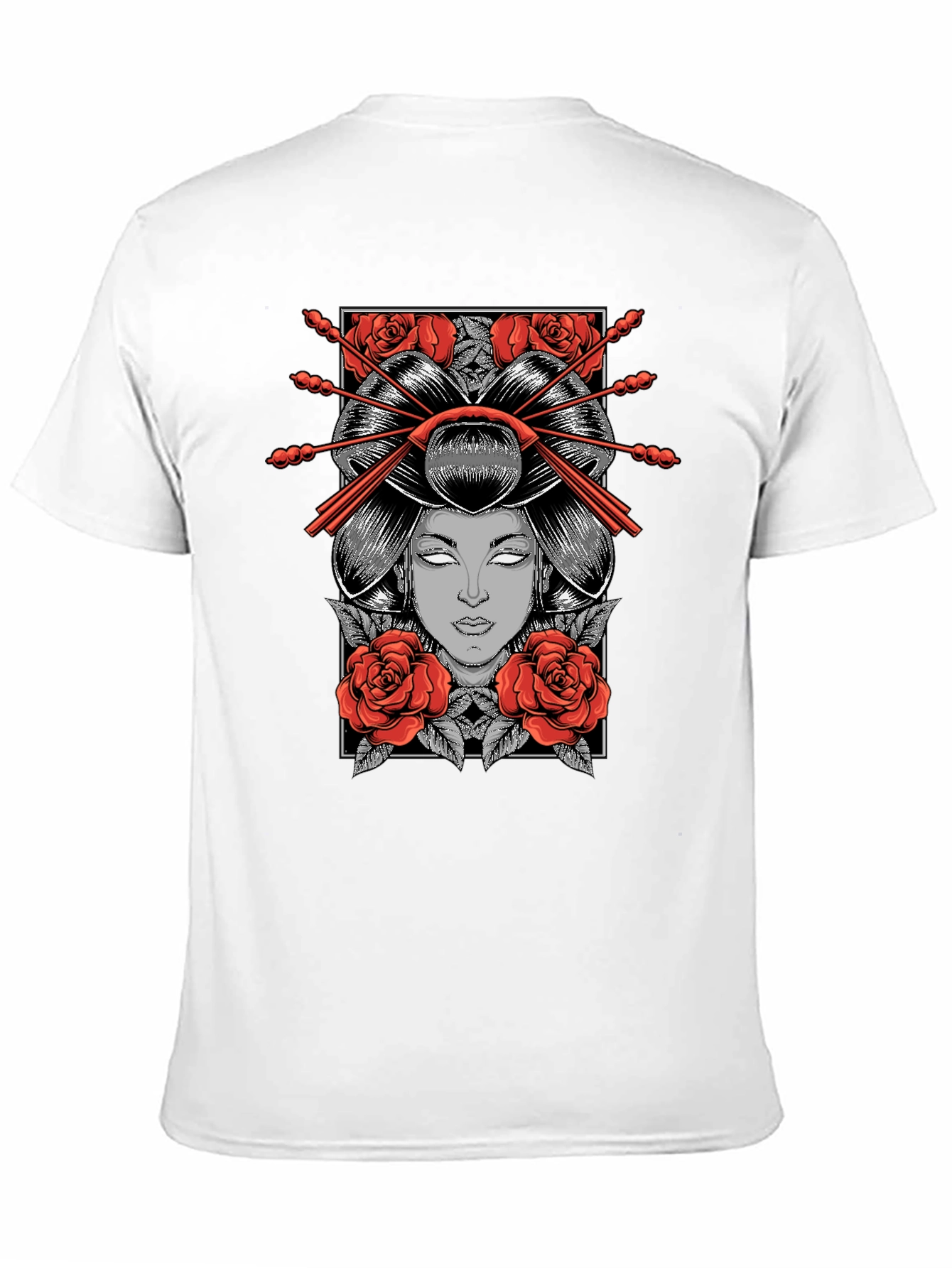 Geisha Graphic Print Black T-Shirt
