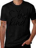 Be Kind Heart Graphic Tee -  Classic Crew Neck