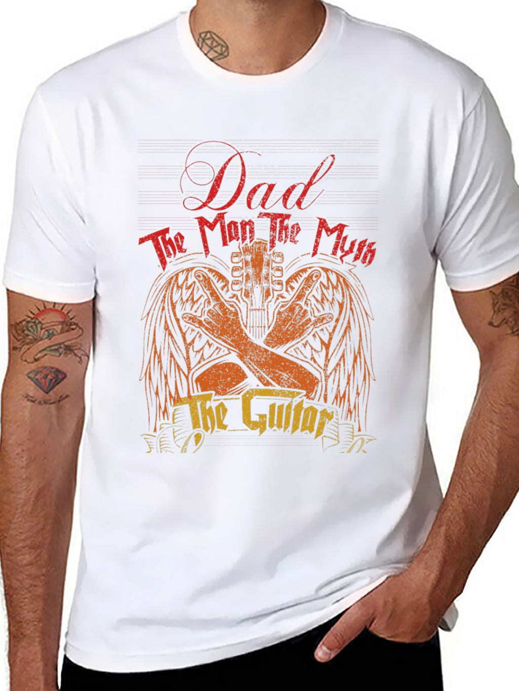 Dad Guitar Graphic T-Shirt - Rocker Fathers Day Tee