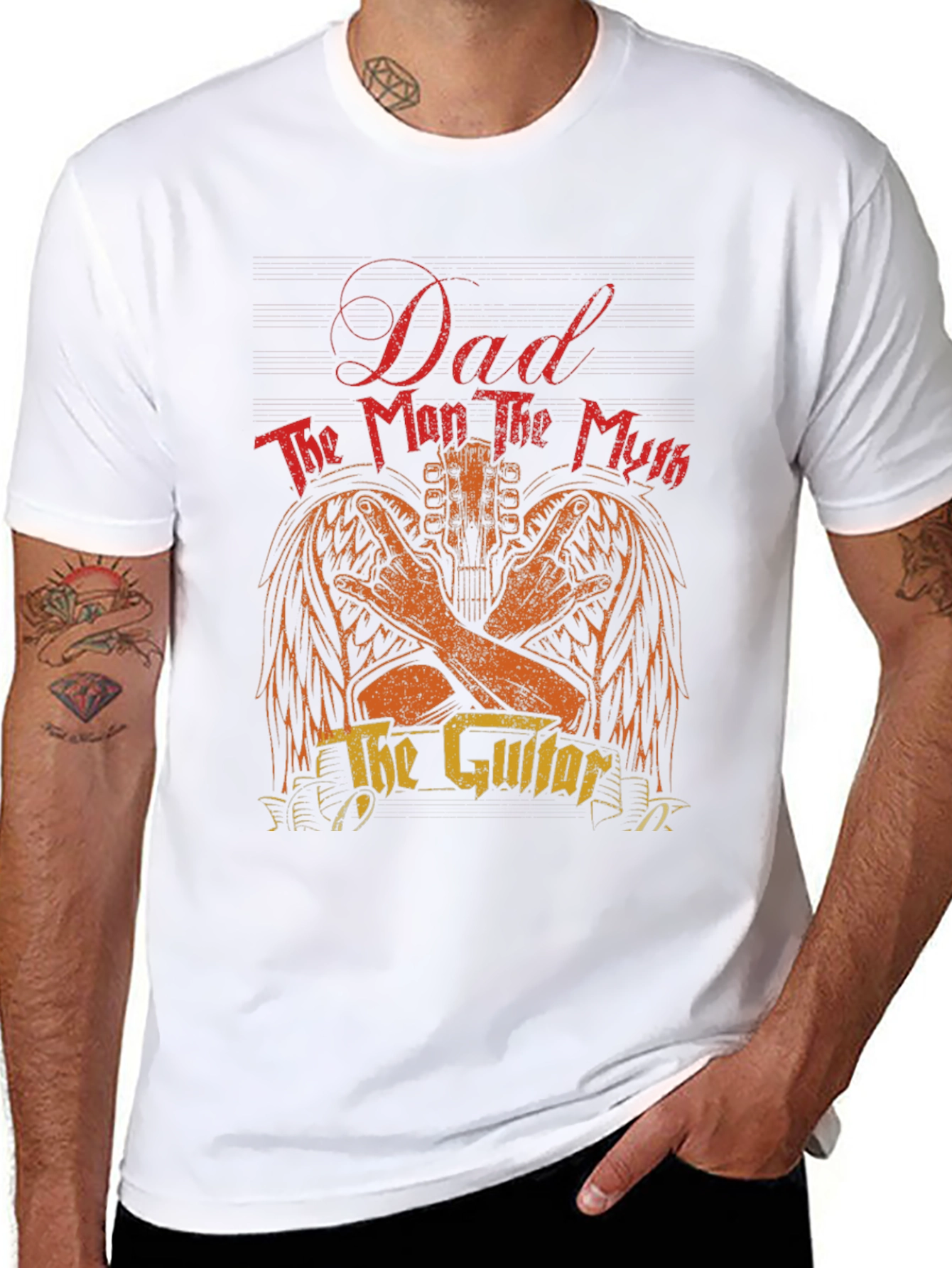 Dad Guitar Graphic T-Shirt - Rocker Fathers Day Tee