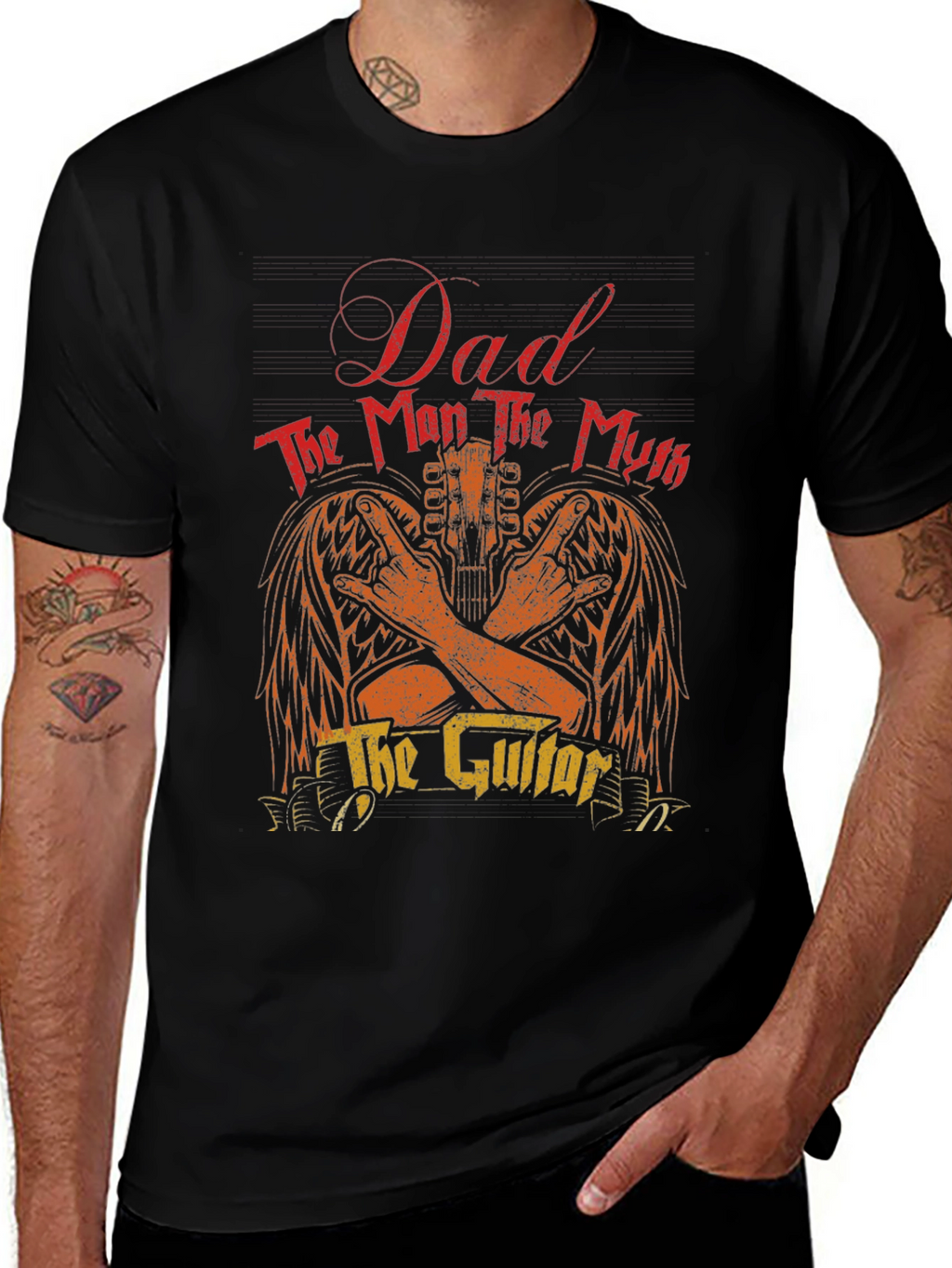 Dad Guitar Graphic T-Shirt - Rocker Fathers Day Tee