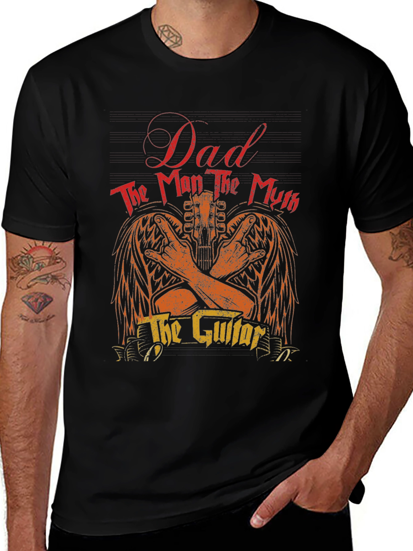 Dad Guitar Graphic T-Shirt - Rocker Fathers Day Tee