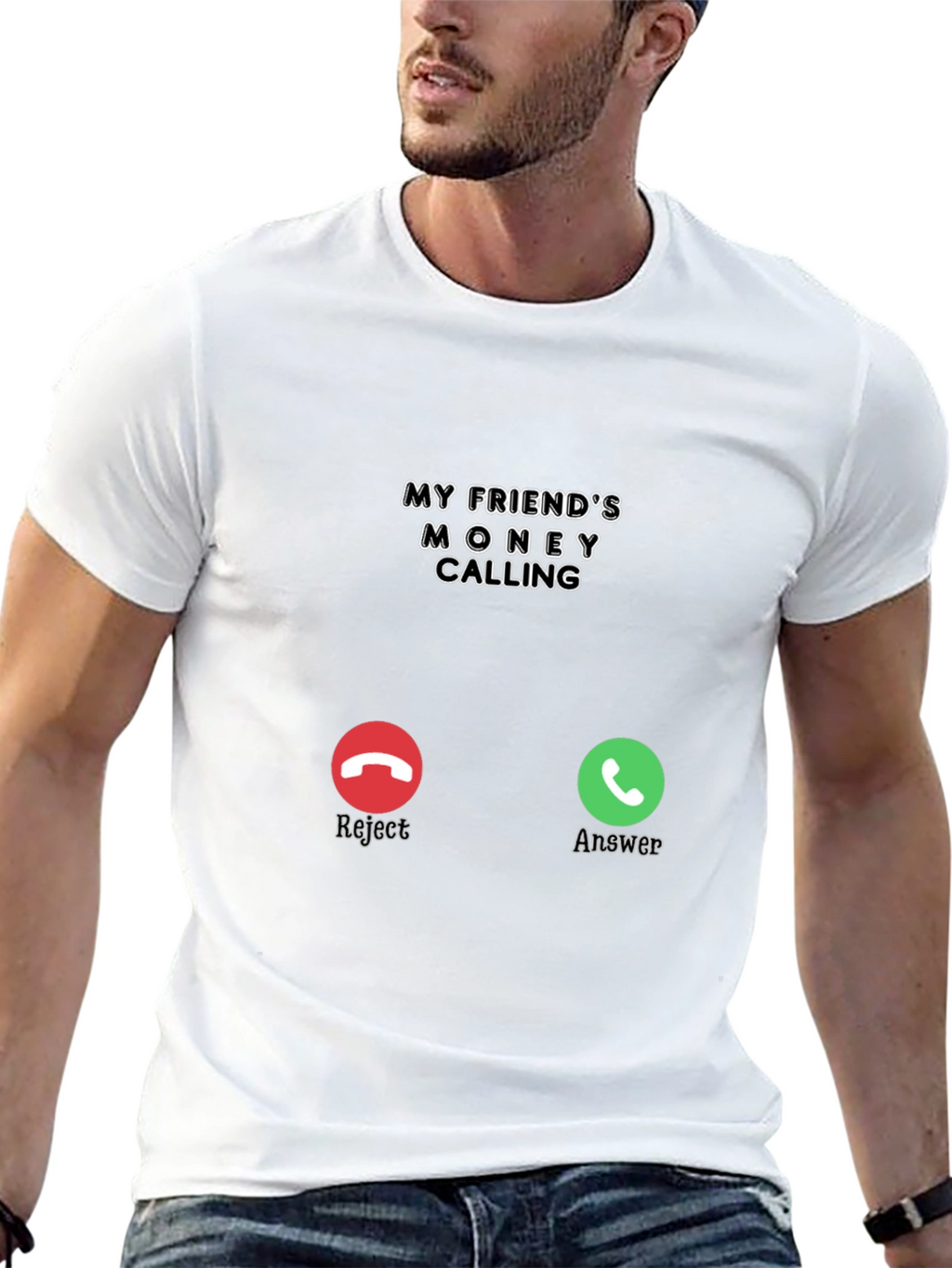 Money Calling Black T-Shirt - Funny Novelty Tee