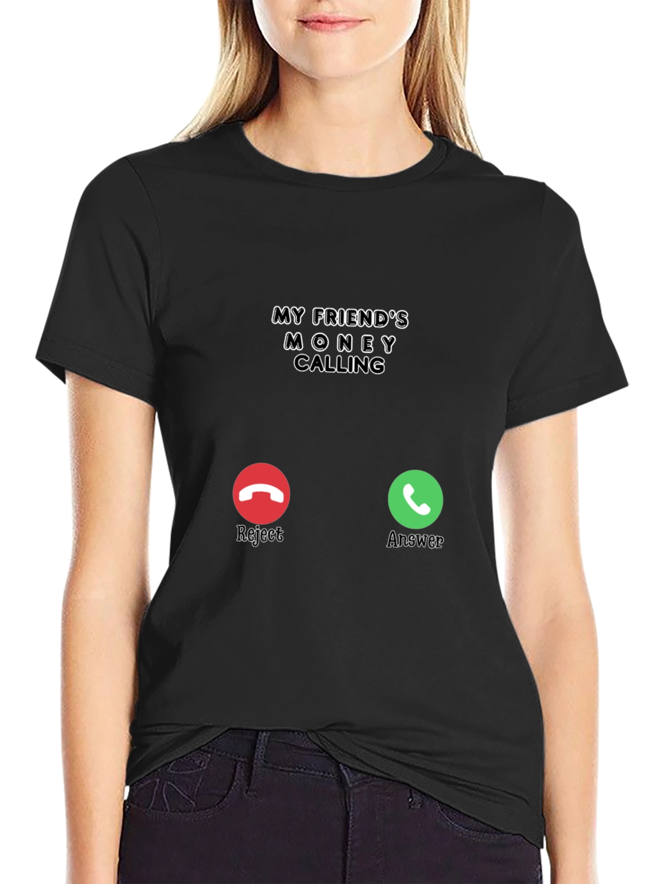 Money Calling Black T-Shirt - Funny Novelty Tee