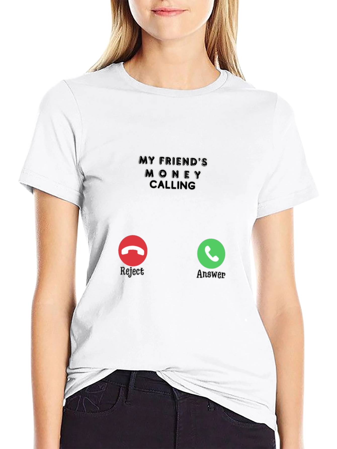 Money Calling Black T-Shirt - Funny Novelty Tee