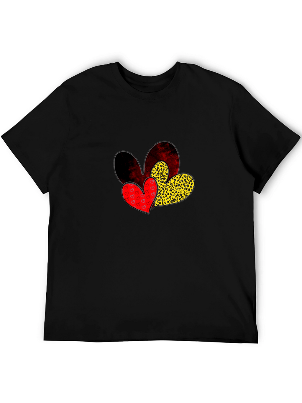 Heart Print Crew Neck T-Shirt