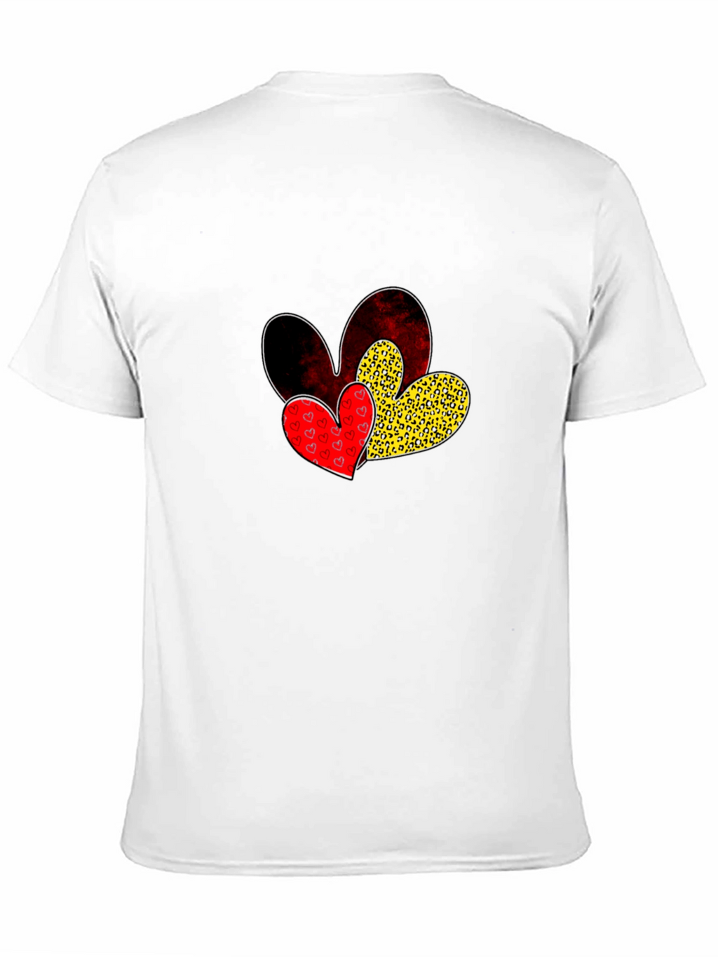 Heart Print Crew Neck T-Shirt