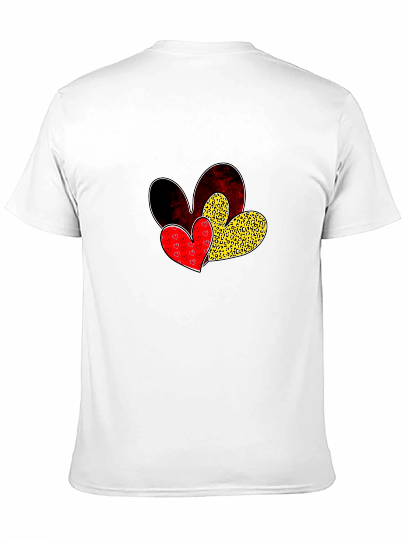 Heart Print Crew Neck T-Shirt