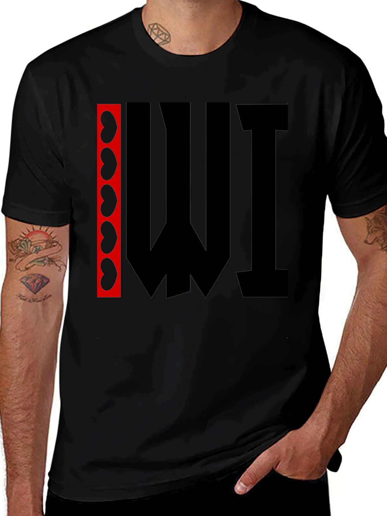 Abstract Graphic Print T-Shirt - Black