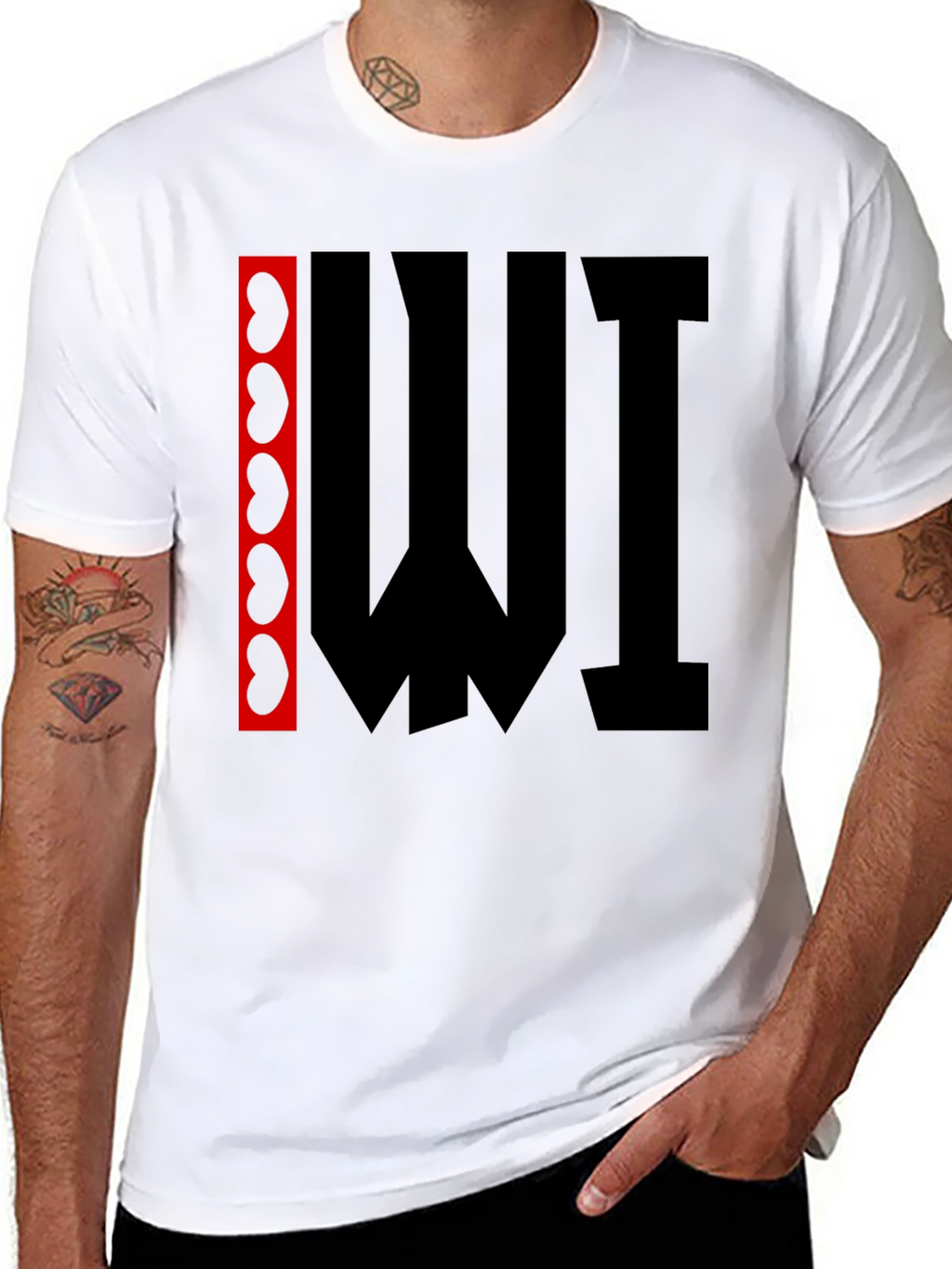 Abstract Graphic Print T-Shirt - Black