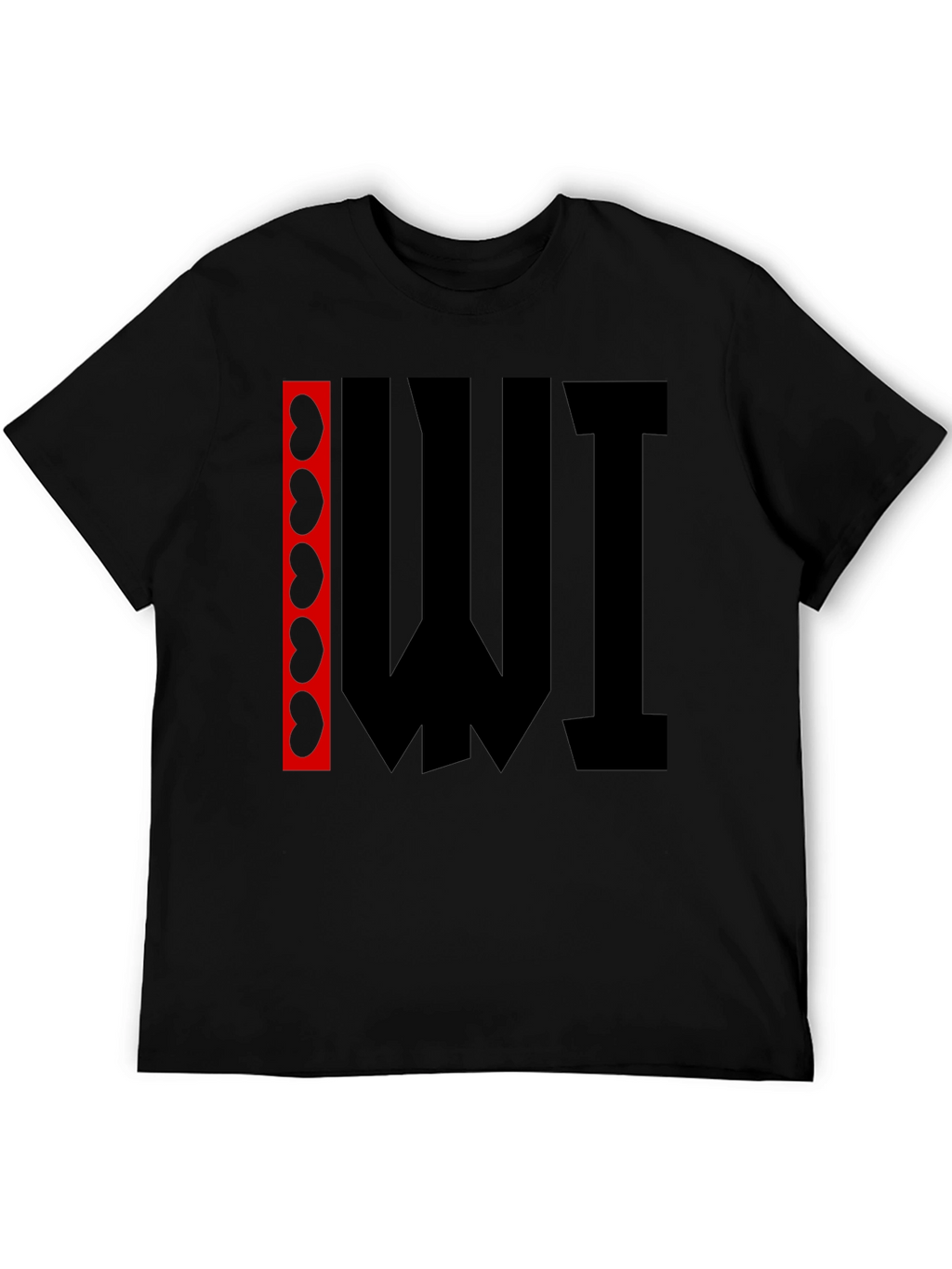 Abstract Graphic Print T-Shirt - Black