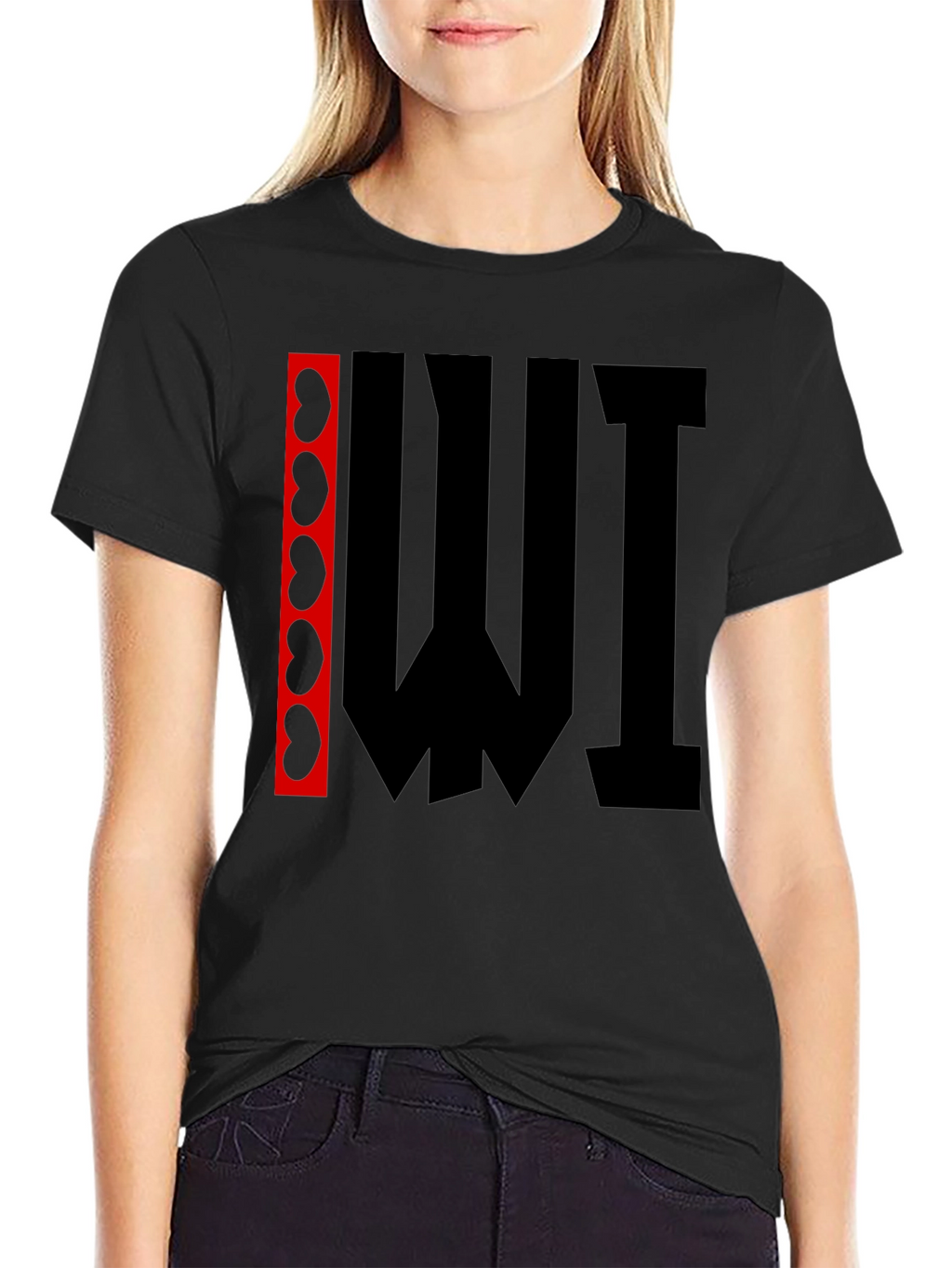 Abstract Graphic Print T-Shirt - Black