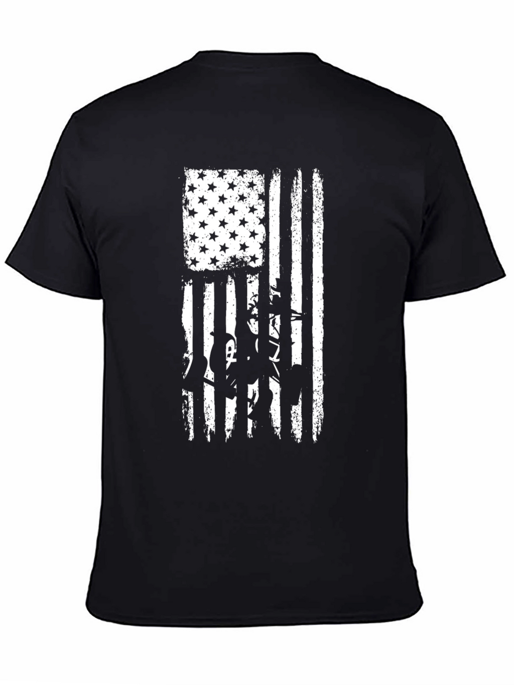 American Flag Cowboy T-Shirt - Black