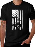 American Flag Cowboy T-Shirt - Black