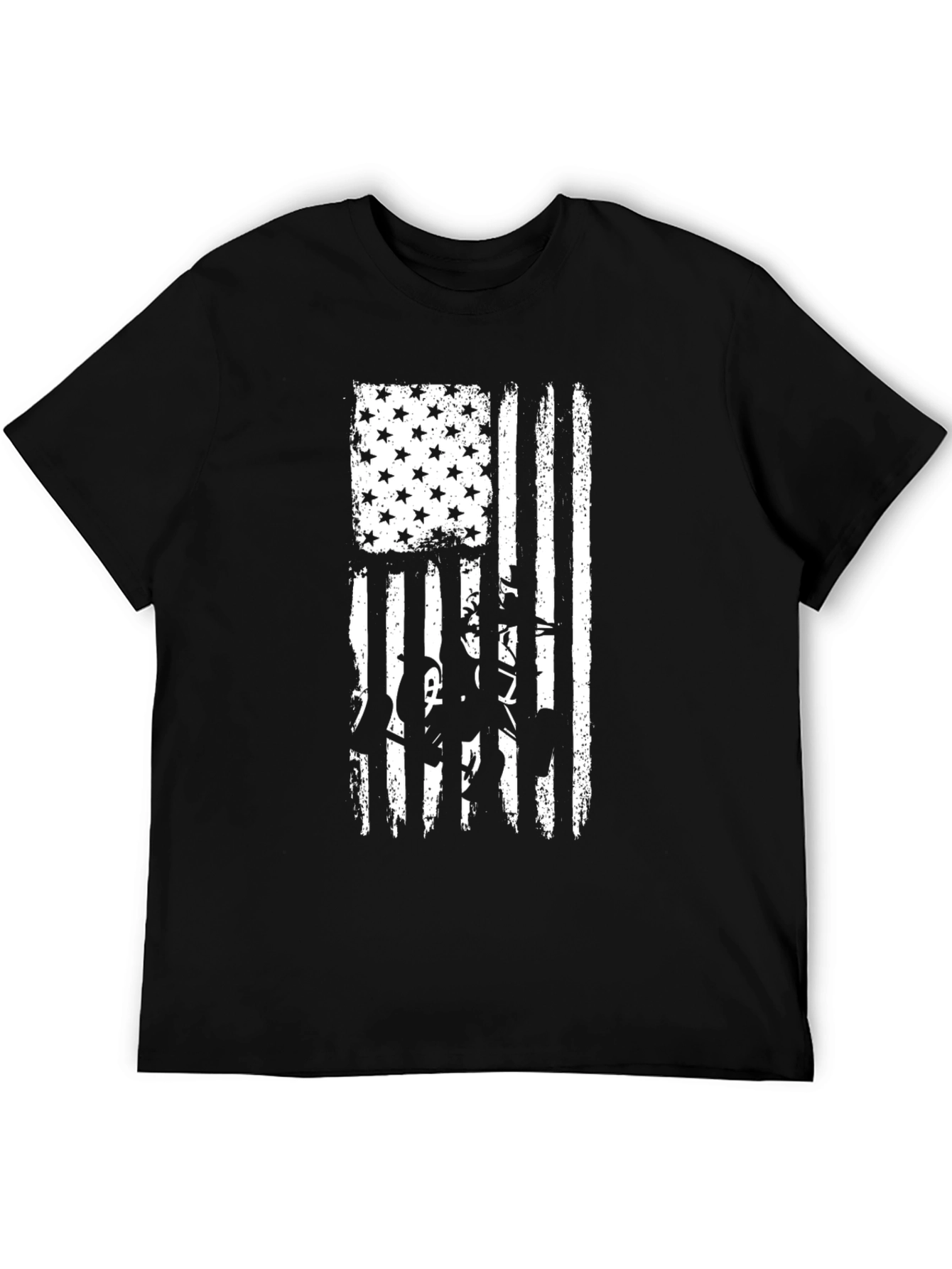 American Flag Cowboy T-Shirt - Black