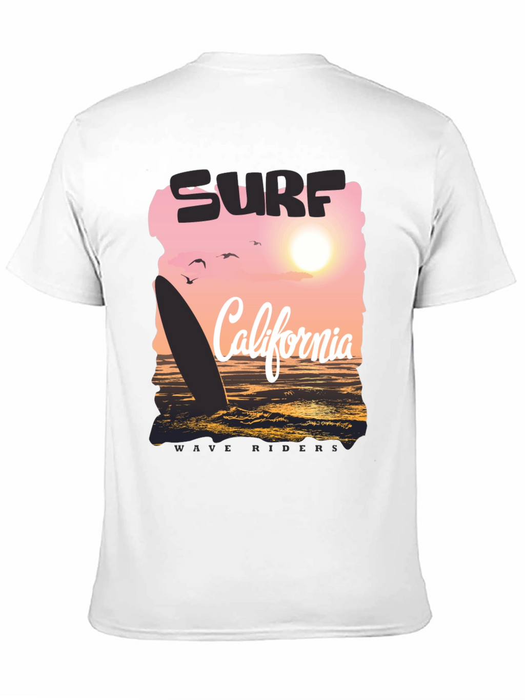 Surf California Wave Riders Graphic Tee - Black