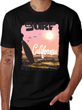 Surf California Wave Riders Graphic Tee - Black