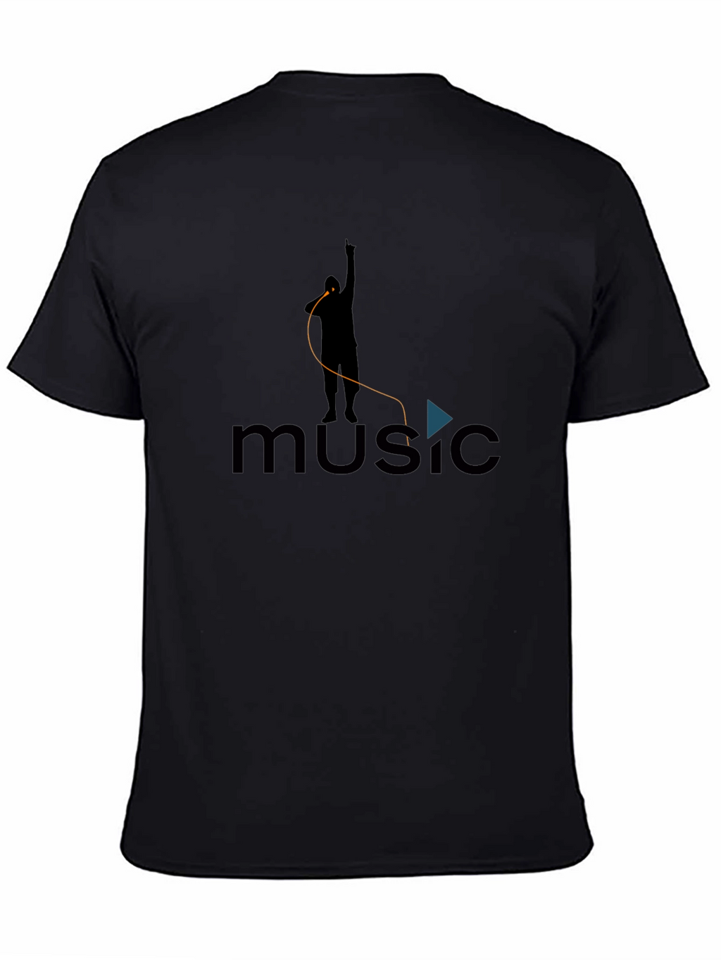 Music Lover Graphic Tee - Black Cotton Blend