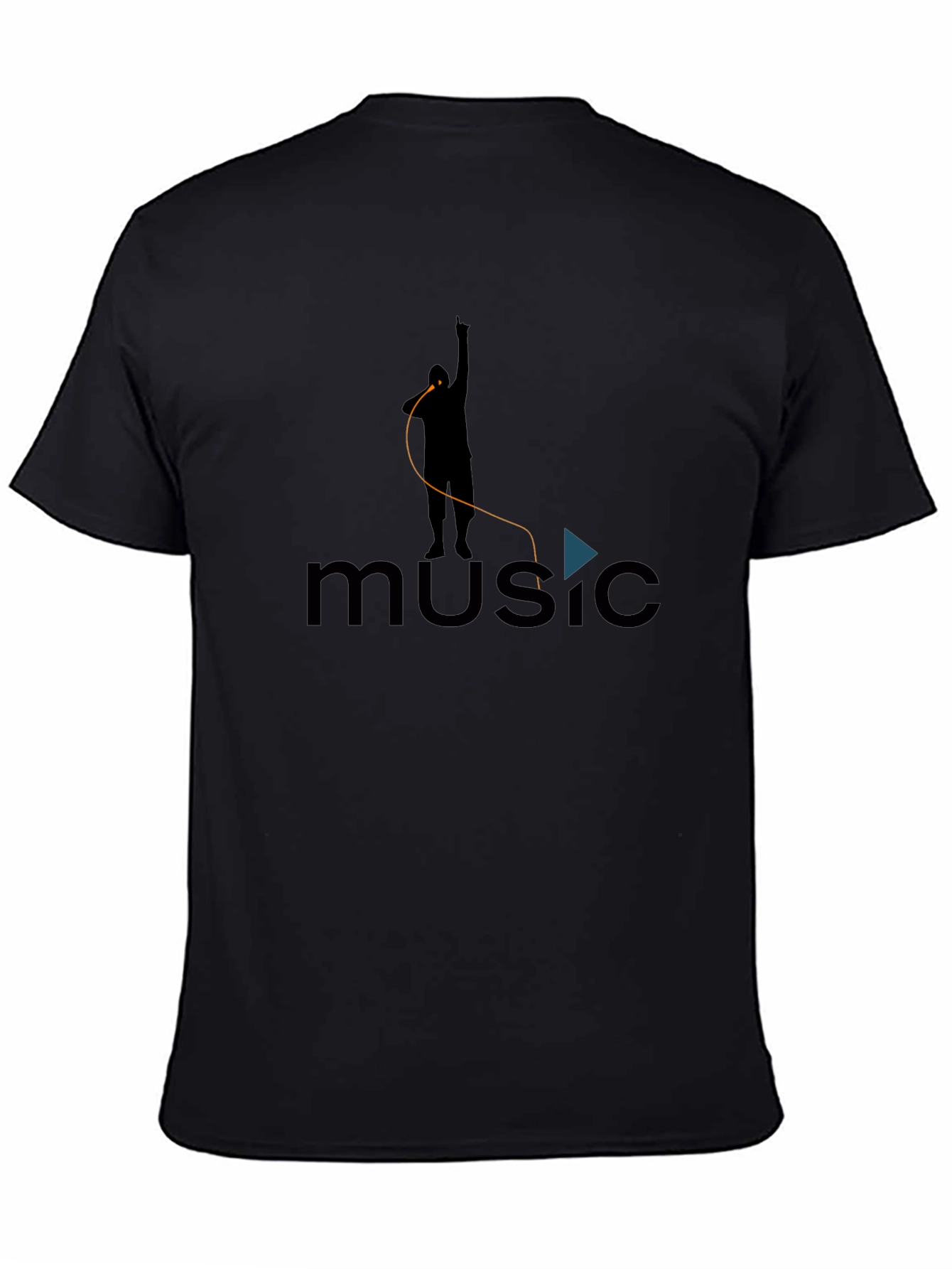 Music Lover Graphic Tee - Black Cotton Blend