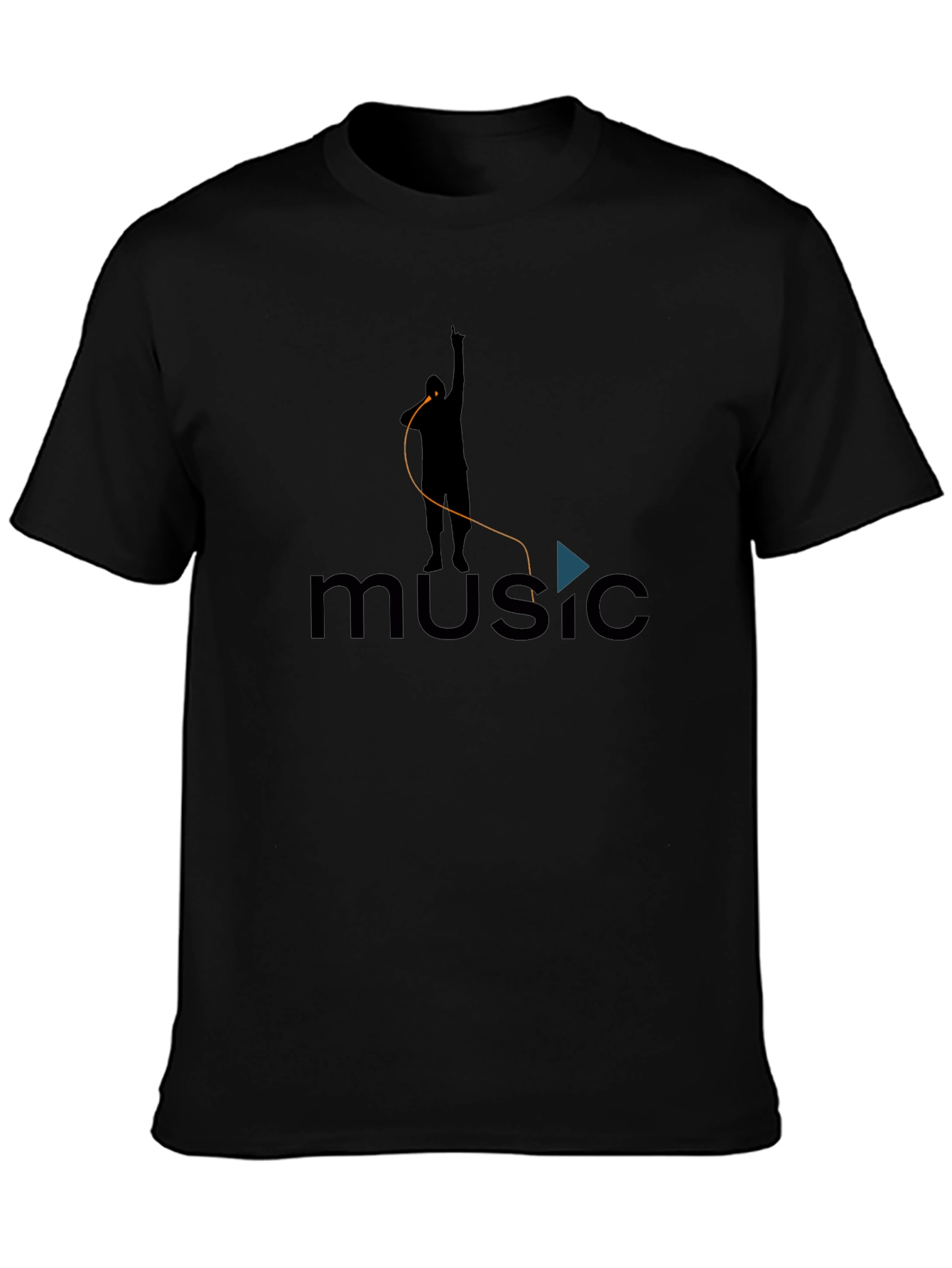 Music Lover Graphic Tee - Black Cotton Blend