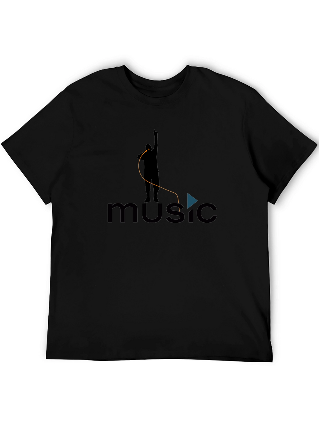 Music Lover Graphic Tee - Black Cotton Blend