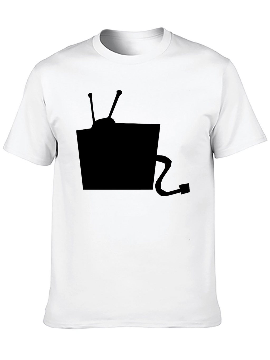 Retro TV Graphic Tee - Classic Black Cotton T-Shirt