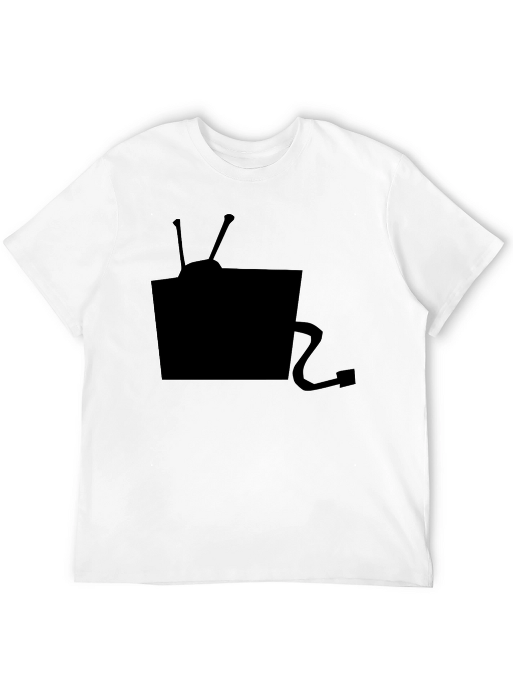 Retro TV Graphic Tee - Classic Black Cotton T-Shirt