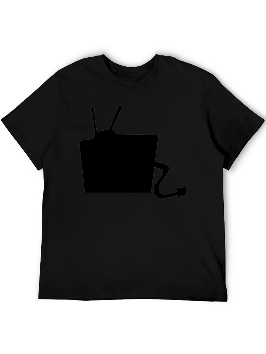 Retro TV Graphic Tee - Classic Black Cotton T-Shirt