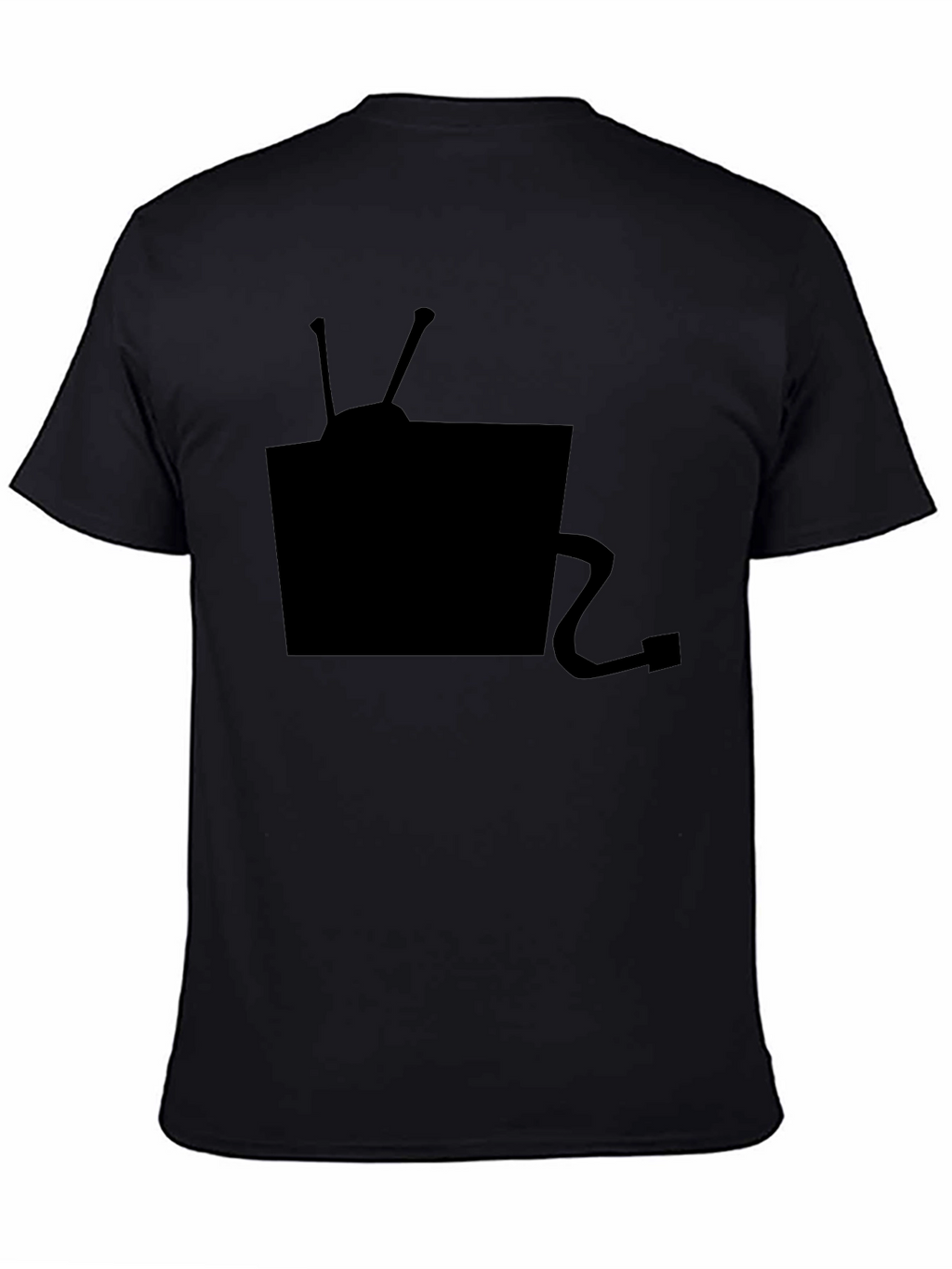 Retro TV Graphic Tee - Classic Black Cotton T-Shirt