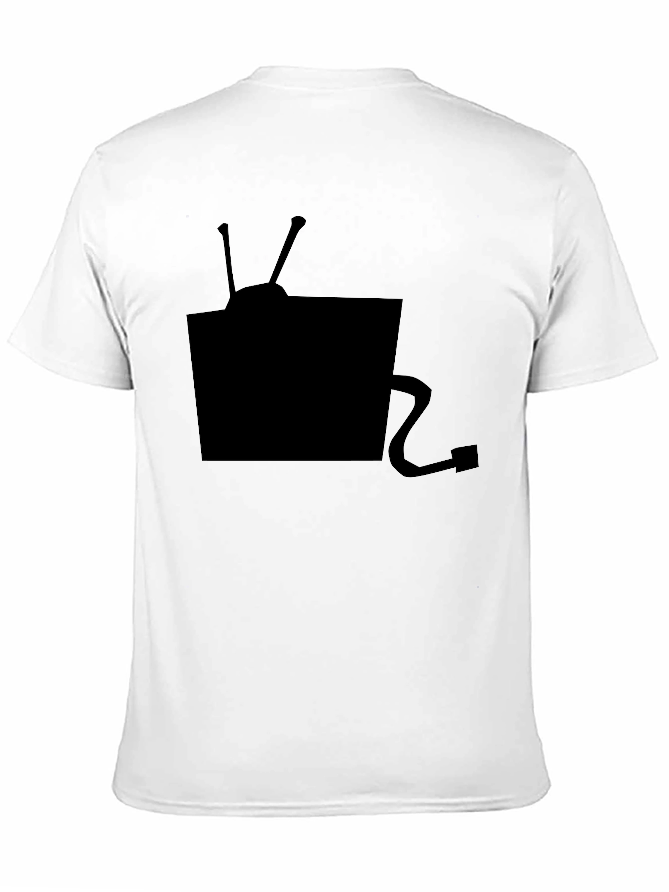 Retro TV Graphic Tee - Classic Black Cotton T-Shirt