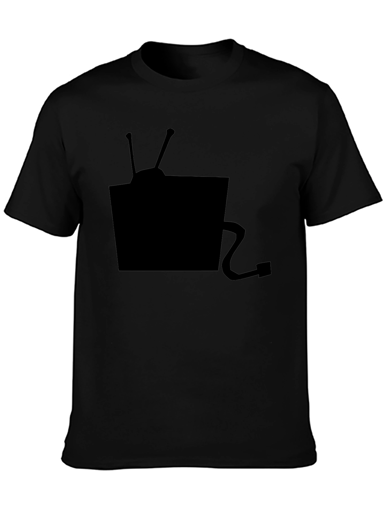 Retro TV Graphic Tee - Classic Black Cotton T-Shirt