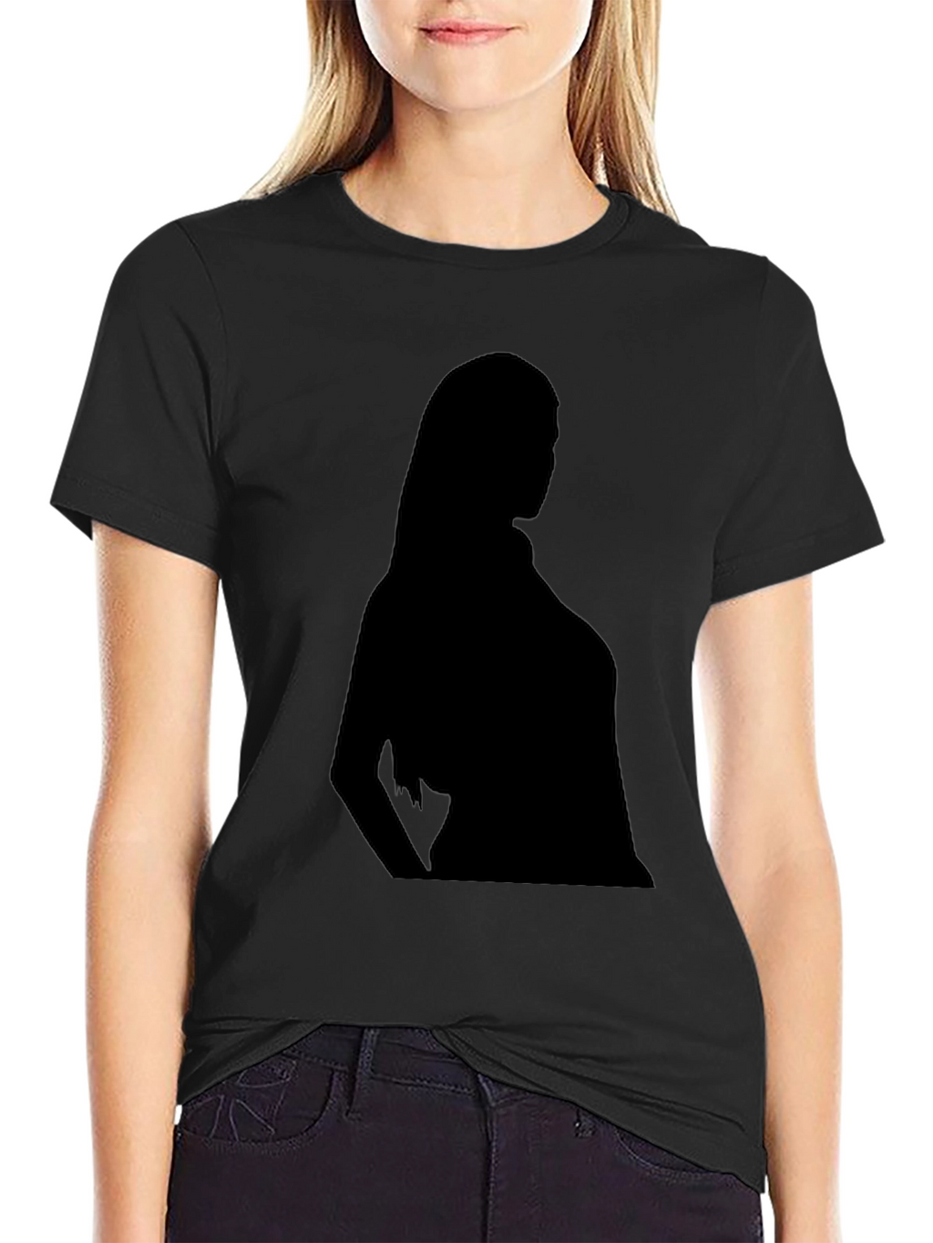 Silhouette Graphic Tee - Classic Black Cotton T-Shirt